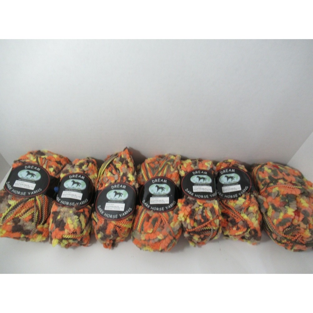 Dark Horse Yarns DREAM color 110 orange yellow brown nylon Made Turkey lot 7